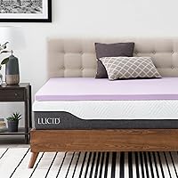 2 Inch Lavender Infused Memory Foam Mattress Topper - Ventilated Design - Queen Size