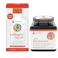 Collagen Liquid for Hair Skin and Nails Liquid Berry Flavor 12 Single Serving Packets. Daily Fat Burner Vegetarian Capsules 60ct Value Bundle