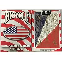 USPC Bicycle Red, White and Blue Series 6 Oval Design Playing Cards