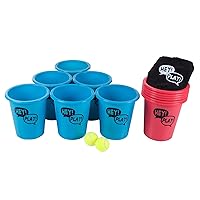 Large Beer Pong Outdoor Game Set for Kids & Adults with 12 Buckets, 2 Balls, Tote Bag