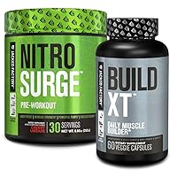 Nitrosurge Pre-Workout in Cherry Limeade & Build XT Muscle Building Bundle for Men & Women