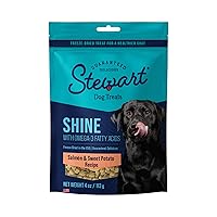 Stewart Freeze Dried Dog Treats, Shine Salmon & Sweet Potato, Made with Omega 3 & Salmon Oil, Grain Free, 4 Ounce Resealable Pouch, Made in USA