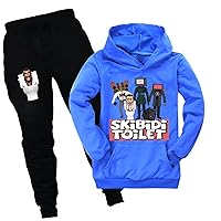 Boys Trendy Graphic Sweatshirts and Pants Sets 2 Piece Outfits Tracksuits Casual Hooded Sweatsuits with Pocket