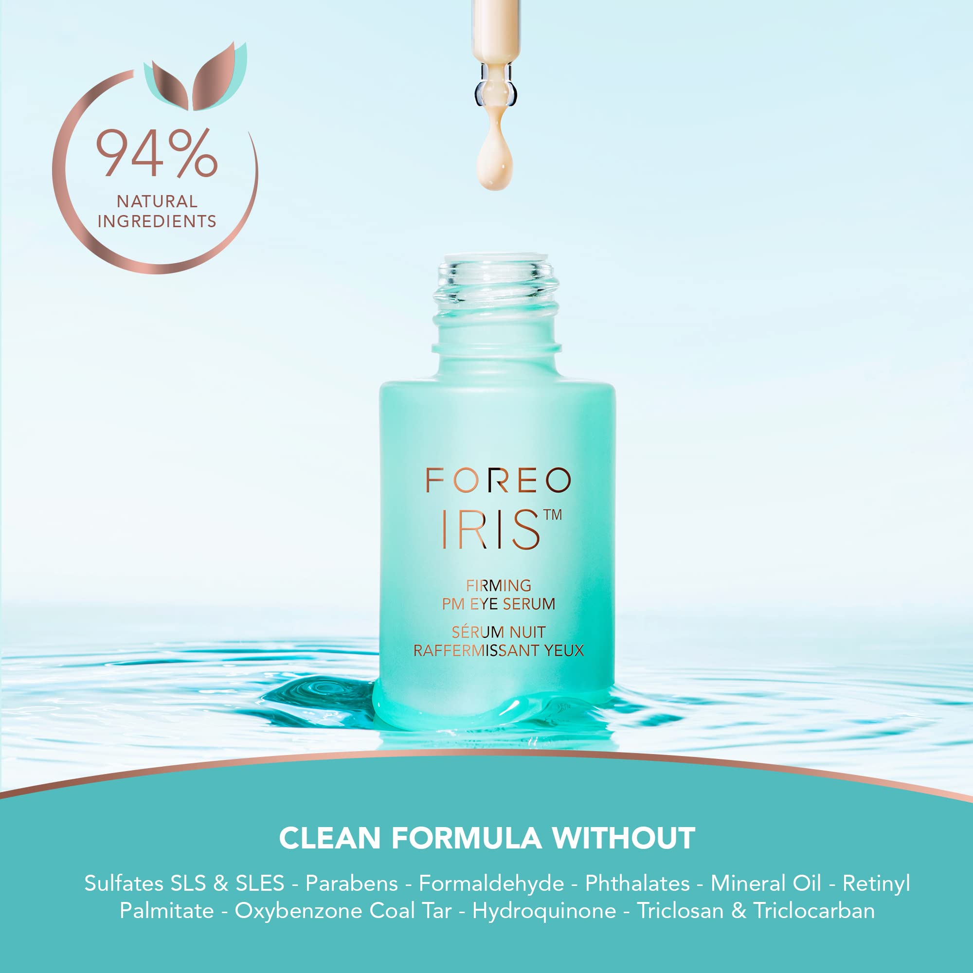 Foreo IRIS Firming PM Eye Serum - Retinol - Mushroom Extract - Vitamin E - Bakuchiol - Travel size Eye Treatment Products - Dark Circles & Eye Bags - Fragrance Free - All Skin Types - 0.5 oz