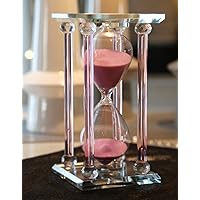 30/60minutes Crystal Hourglass Clock Home Furnishing Decor (30min, Pink)