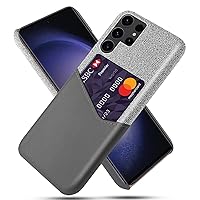 ZIFENGXUAN-Case for Samsung Galaxy S24ultra/S24plus/S24 PU Leather Card Slots Phone Cover Minimalist Wallet Case (S24plus,Grey)