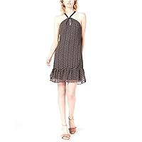 Womens Leaf Print A-Line Dress