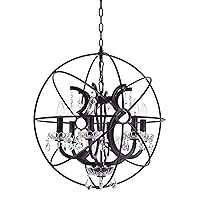 CWI Lighting Campechia 6 Light Up Chandelier with Brown Finish Fom