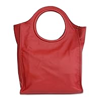 NOVICA Handmade Leather Handbag Crimson with Coin Purse from Brazil Handbags Red Handle Clutches Solid Modern 'Crimson Fashion'