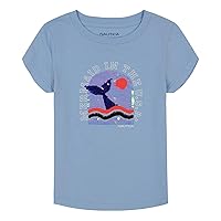 Nautica Girls' Short Sleeve T-Shirt with Flip Sequin Design, Cotton Tee with Tagless Interior