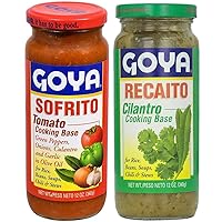 Recaito & Goya Sofrito Cooking Base 2 - 12 Oz Jars (1 of Each)