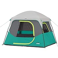 CORE 4 Person & 6 Person Camp Tents | Portable Cabin Tent with Carry Bag for Outdoor Car Camping | Included Tent Gear Loft Organizer for Camping Accessories
