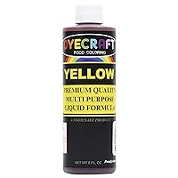 DyeCraft® Yellow Food Coloring (LARGE Bottle) Odorless, Tasteless, Edible - Perfect for Baking, Cooking, Arts & Crafts, Decorations and More