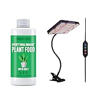 Humboldts Secret Everything Indoor Plant Food with Kelp | All Purpose Plant Food (8oz) & Humboldts Secret Clip On 200W Intensity LED Grow Light for Indoor Plants Full Spectrum