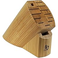 Shun Cutlery 13-Slot Bamboo Knife Block, Made from Tough, Sustainable Bamboo, Authentic, Universal Knife Block, Knife Holder for Kitchen Counter