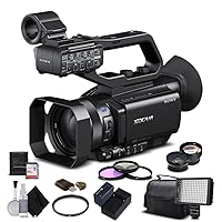 Sony PXW-X70 Professional XDCAM Compact Camcorder (PXW-X70) with 64GB Memory Card, Extra Battery and Charger, UV Filter, LED Light, Case, Telephoto Lens, Wide Angle Lens, and More - (Renewed)
