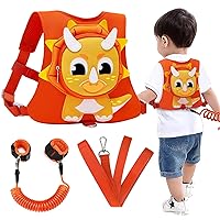 Toddler Harness Leash with Anti Lost Wrist Link, Accmor 3 in 1 Kids Dinosaur Harnesses Leashes, Cute Triceratops Child Walking Assistant Wristband Tether Strap Belt for Baby Boys Girls