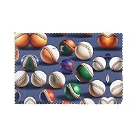 Sport Baseball Print Placemats for Dining Table Set of 6, Heat Resistant,Easy to Clean Non-Slip Place Mats