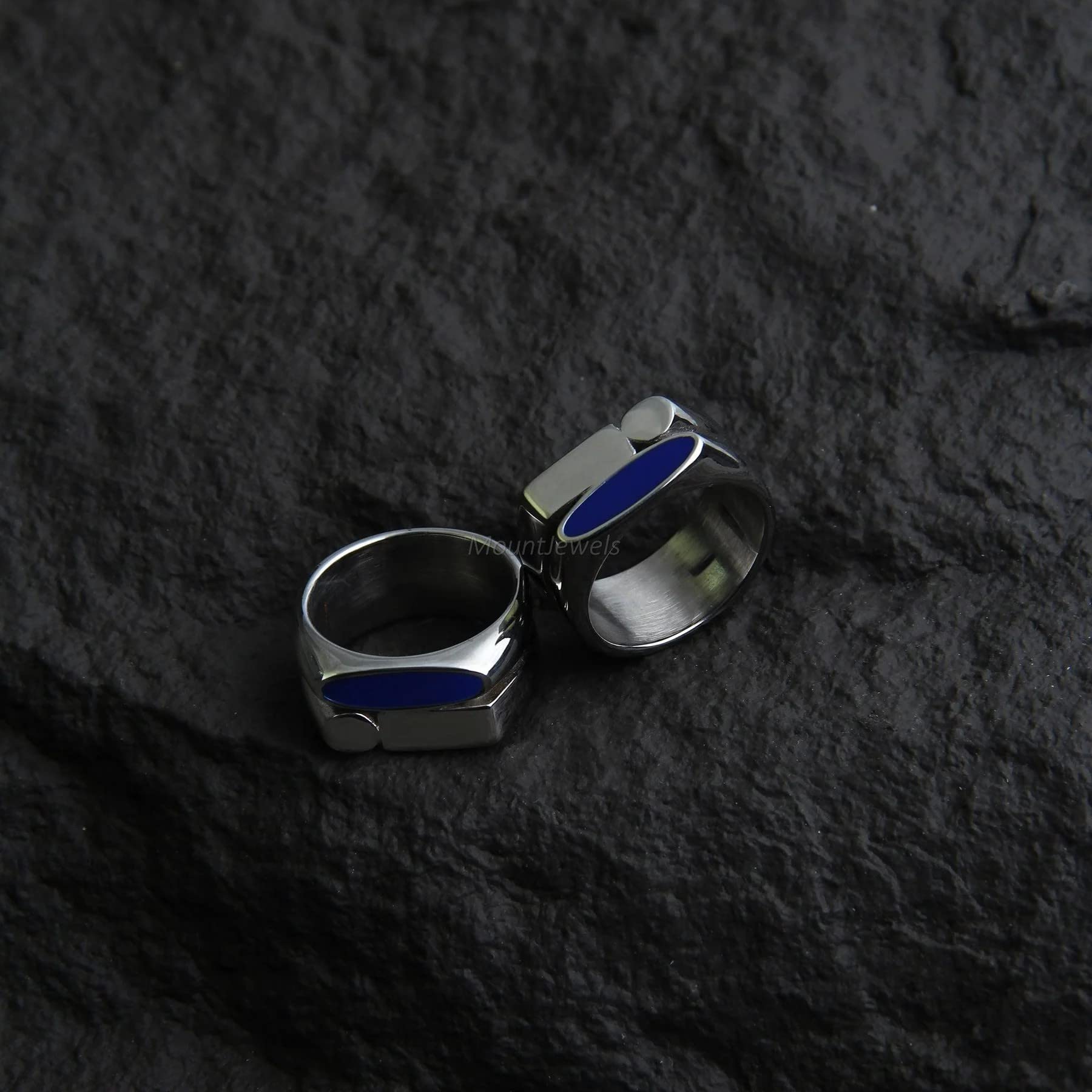 MOUNTJEWELS Natural Lapiz Lazuli Ring, 925 Sterling Silver, Lapis Lazuli Mens Ring, Handmade Silver Ring, Birthday Gift Ring, Men Signet Ring
