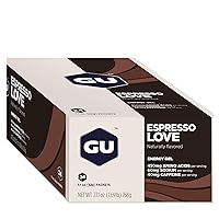 GU Energy Original Sports Nutrition Energy Gel, Vegan, Gluten-Free, Kosher, and Dairy-Free On-the-Go Energy for Any Workout, 24-Count, Espresso Love