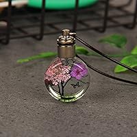 NA European and American Trendy Jewelry Dried Flowers gypsophila Luminous Necklace Starry Sky Pendant