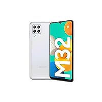 Samsung Galaxy M32 Android Smartphone Without Contract, 6.4 Inch Infinity U Display, Strong 5000 mAh Battery, 128 GB/6 GB RAM, Mobile Phone in White, German Version Exclusive to Amazon