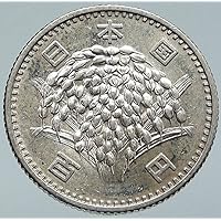 1959-1966 Silver Japanese 100 Yen Coin. Simple But Very Attractive 1960's Asian Design. 100 yen Circulated Graded by Seller