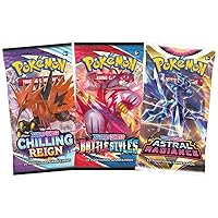 Pokemon Trading Card Game | Sealed 3 Booster Pack Lot | 100% Trusted Authentic Product from The Pokemon Brand | 30 Cards Total | Random Odds for Rare, Holo, V, VMAX & VSTAR Cards