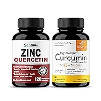Sandhu's Zinc Quercetin Capsules & Curcumin C3 Complex with Bioperine| Immune Support, Cardiovascular Health| Joint Support| Non-GMO | Made in USA