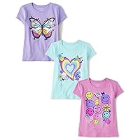 The Children's Place Girls Kind Icon Short Sleeve Graphic T Shirt, Multipack