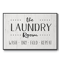 Renditions Gallery Floater Framed Wall Art for Home The Laundry Room Wash Dry Fold Repeat Canvas Paintings for Bedroom Office Kitchen - 25
