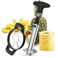 Newness Pineapple Corer Cutter, [Upgraded, Electric & Manual] Stainless Steel Fruit Pineapple Slicer with Electric Drill Accessory [Easier & Faster], Sturdy Pineapple Core Remover Kitchen Tool