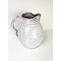 Large One Gallon Pitcher Hand Thrown Pottery Pitcher in Shale Handmade in North Carolina