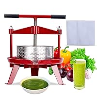 Manual Fruit Wine Press, Juice Maker for Wine, Cider, Apple, Tincture, Vegetables, Honey, Olive Oil - T-Handle, Stable Triangular Structure, 1.32 Gal/5L Capacity