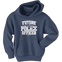 Threadrock Big Boys' Future Police Officer Youth Hoodie Sweatshirt L Navy