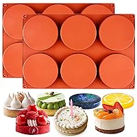 Round Disc Baking Silicone Mold 6-Cavity, 4inch 2-Bundle