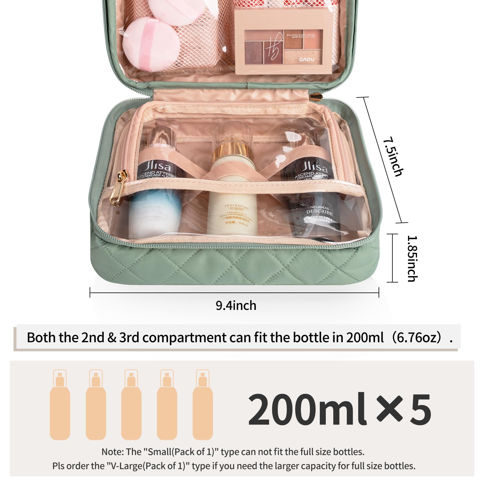  CUBETASTIC Travel Toiletry Bag, Makeup Bag for Women
