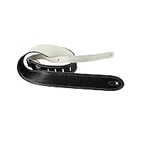 Perri's Leathers, Padded Leather Guitar Strap, Deluxe Series, Black, Anti-Slip, Classic, Suitable for Each Level, Adjustable from 41