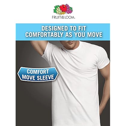 Fruit of the Loom Men's Eversoft Cotton Stay Tucked Crew T-Shirt