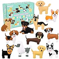 CiyvoLyeen Puppy Craft Kit Kids DIY Crafting and Sewing Set Dog Stuffed Animal Felt Plushie for Girls and Boys Educational Beginners Sewing Set Sewing Kits for Kids Age 8 9 10 11 12