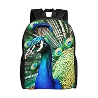 Laptop Backpack for Women Men Lightweight Daypack With Side Mesh Pockets Beautiful peacock Backpacks