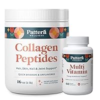 2-Pack Multivitamin & Collagen Peptides - for Men & Women - Whole Body Health - 16oz Collagen Powder & 60 Vegan Capsules