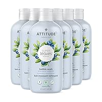 ATTITUDE Bubble Bath, EWG Verified, Plant and Mineral-Based, Dermatologically Tested, Vegan Body Care Products, Extra Gentle, Unscented, 16 Fl Oz (Pack of 6)