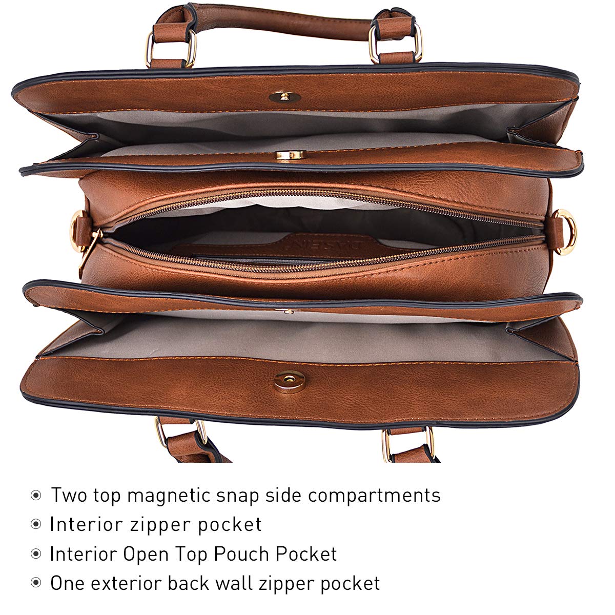 Women Handbag Wallet Tote Bag Shoulder Bag Hobo Bag Top Handle Satchel Purse Set 2pcs w/ 3 Compartments