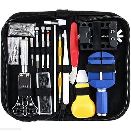 147 PCs Watch Repair Tool Kit Set Professional Spring Bar Tool Set Watch Link Pin Tool Back Opener Remover Watch Maintance Kits with Carrying Case & Hammer