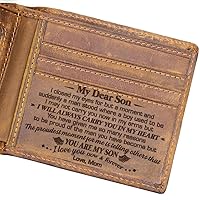 Fathers Day Birthday Gifts For Son From Mom, To My Son Wallet, Graduation Gifts For Adult Son, Mother And Son Gifts, Mens Leather Wallets, RFID Bifold Wallet For Men, Teen Boy Gifts, Mens Gifts Unique