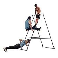 KT High and Foldable Power Tower Pull Up Dip Station Stable Adjustable Multifunctional Exercise Machine Durable Home Gym Strength Training Fitness Equipment Portable Indoor Outdoor Free Standing Rack