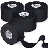 CKeep Black Athletic Tape (4 Pack), 45ft Per Roll, Easy to Tear and No Residue, Sport Tape for Strains and Sprains, Hypoallergenic and Breathable