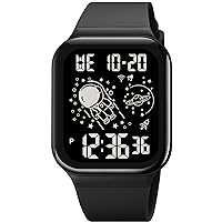 findtime Designer Einzigartige Uhren für Damen und Herren, Blau Unisex Digital Sportuhr mit LED Rechteckiges Zifferblatt 12/24H Stoppuhr 5ATM Wasserdicht