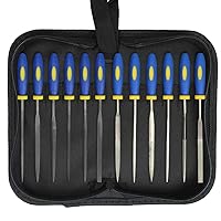 KALIM 2 Sets Carbon Steel File and Diamond File(Total 12pcs), Suitable for Metal, Wood, Jewelry, Model, DIY and Nearly All Uses, Packed in A Carry Bag.